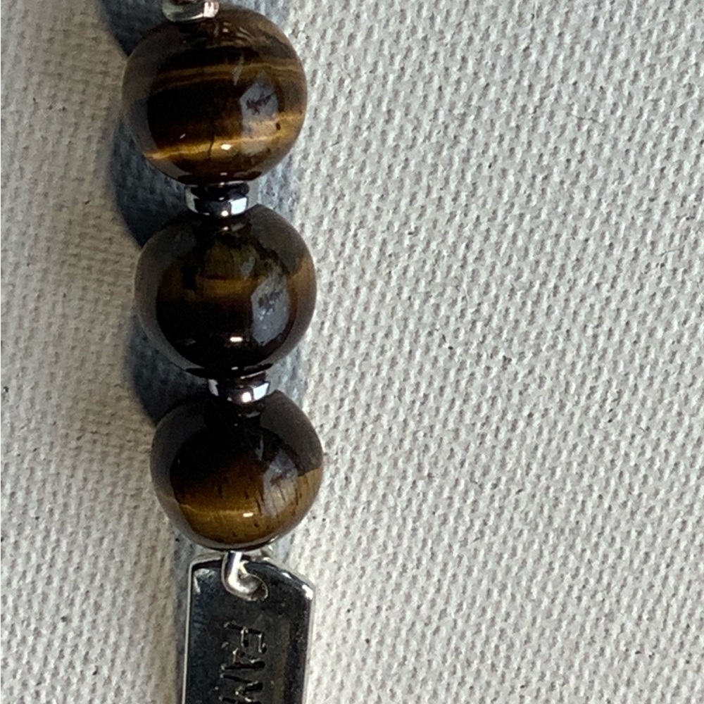 Tigers eye crystal keychain, family charm, beaded key ring, handmade key chain - Picture 4 of 5